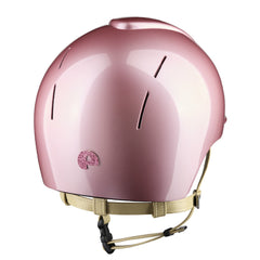 KEP Italia Smart Nova Pink with Pink Glitter Star, standard visor, cream chin strap – back