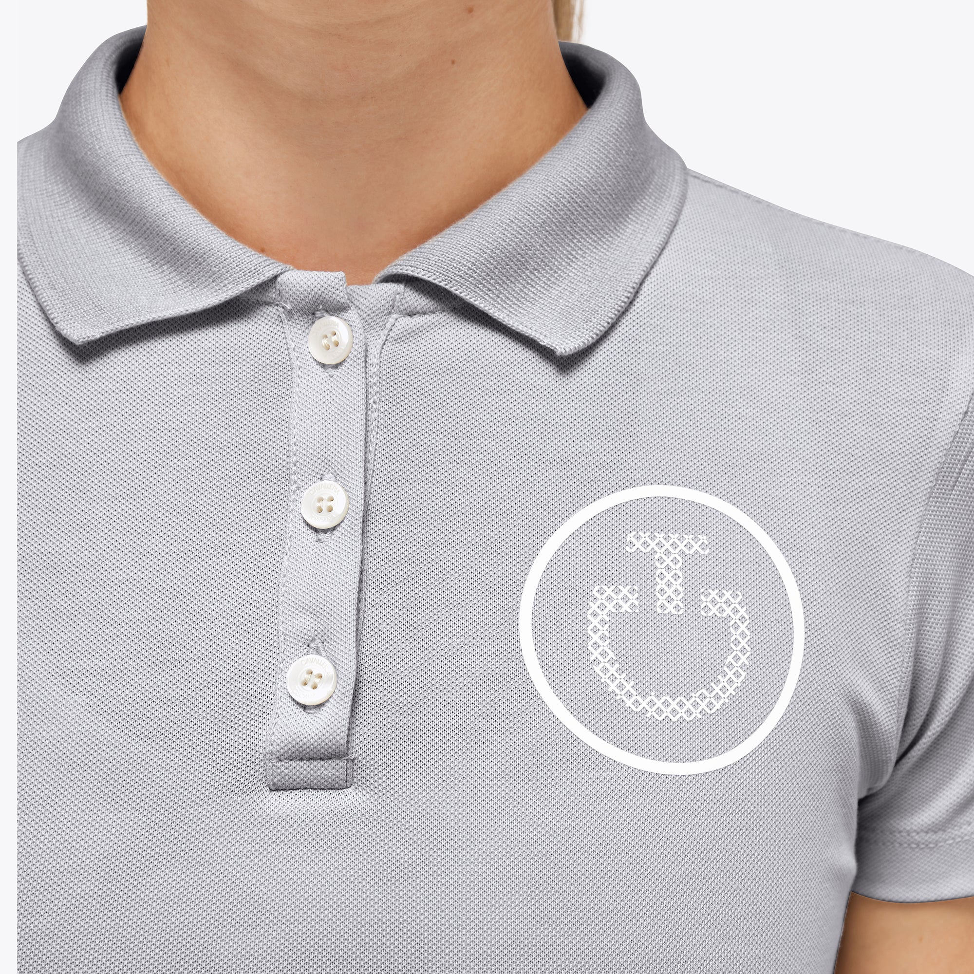 CT Kids Cross Stitch Print Cotton S/S Button Up Training Polo