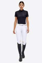 RG Women's S/S Jersey Training Polo with Navy Buttons