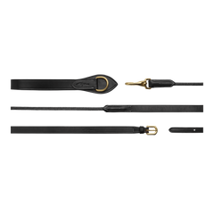 Dy'on D Collection Leather/Nylon Draw Reins 5/8"