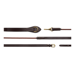 Dy'on D Collection Leather/Nylon Draw Reins 5/8"