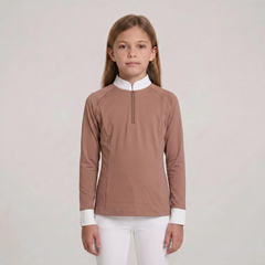 Kentucky Horsewear Show Shirt Girls Classic Long Sleeve Glitter Zipper