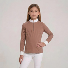 Kentucky Horsewear Show Shirt Girls Classic Long Sleeve Glitter Zipper