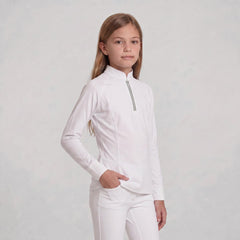 Kentucky Horsewear Show Shirt Girls Classic Long Sleeve Glitter Zipper