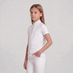 Kentucky Horsewear Show Shirt Girls Classic Short Sleeve Glitter Zipper