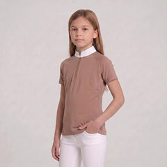 Kentucky Horsewear Show Shirt Girls Classic Short Sleeve Glitter Zipper