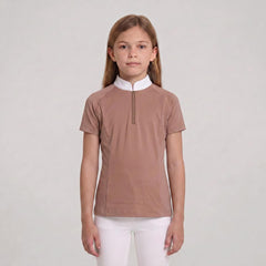 Kentucky Horsewear Show Shirt Girls Classic Short Sleeve Glitter Zipper