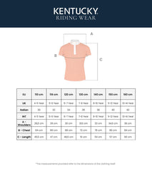 Kentucky Horsewear Show Shirt Girls Classic Short Sleeve Glitter Zipper