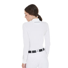 Equestro Women's Slim Fit Polo Shirt with Pleats