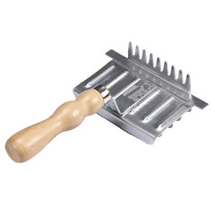 Steel Curry and Mane Comb with Wooded Handle