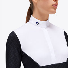 CT L/S Sheer Jacquard Jersey Competition Shirt w/Poplin Bib