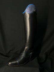 Tricolore Salentino 02 Custom Boots Smooth Black Glitter Blue Top