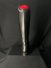 DeNiro Bellini Custom Dressage Boots Wrat Black with Pearls and Crystals - In Stock