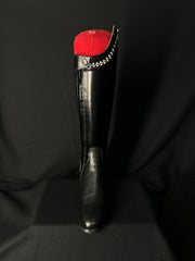 DeNiro Bellini Custom Dressage Boots Wrat & Brushed Black with Pearls and Crystals - In Stock