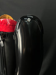 DeNiro Bellini Custom Dressage Boots Brushed Black w/ Patent - In Stock