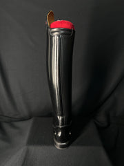 DeNiro Bellini Custom Dressage Boots Brushed Black with Bordeaux and Jet Crystals - In Stock