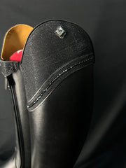 DeNiro Bellini Custom Dressage Boots Wrat Black with Iride Black and Jet Crystals
