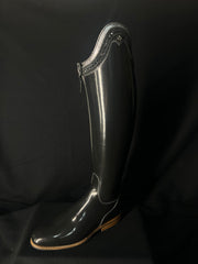 DeNiro Bellini Custom Dressage Boots Brushed Grey with Roseto Grey and Jet Crystals