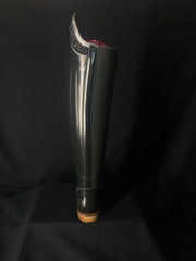 DeNiro Bellini Custom Dressage Boots Brushed Grey with Roseto Grey and Jet Crystals