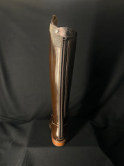 DeNiro S2601 Custom Dressage Boots Brushed Po Fondente w/ Roseto Brown and Lame Argento