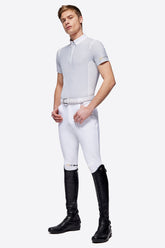 RG Men's Jersey S/S Zip Competition Polo - Light Grey