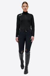 RG Women's Brushed Jersey w/ Nylon Insert L/S Polo - Black