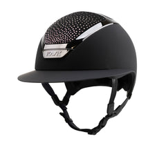KASK Star Lady Chrome Black-Black Crystals Waterfence Vintage Rose Mix