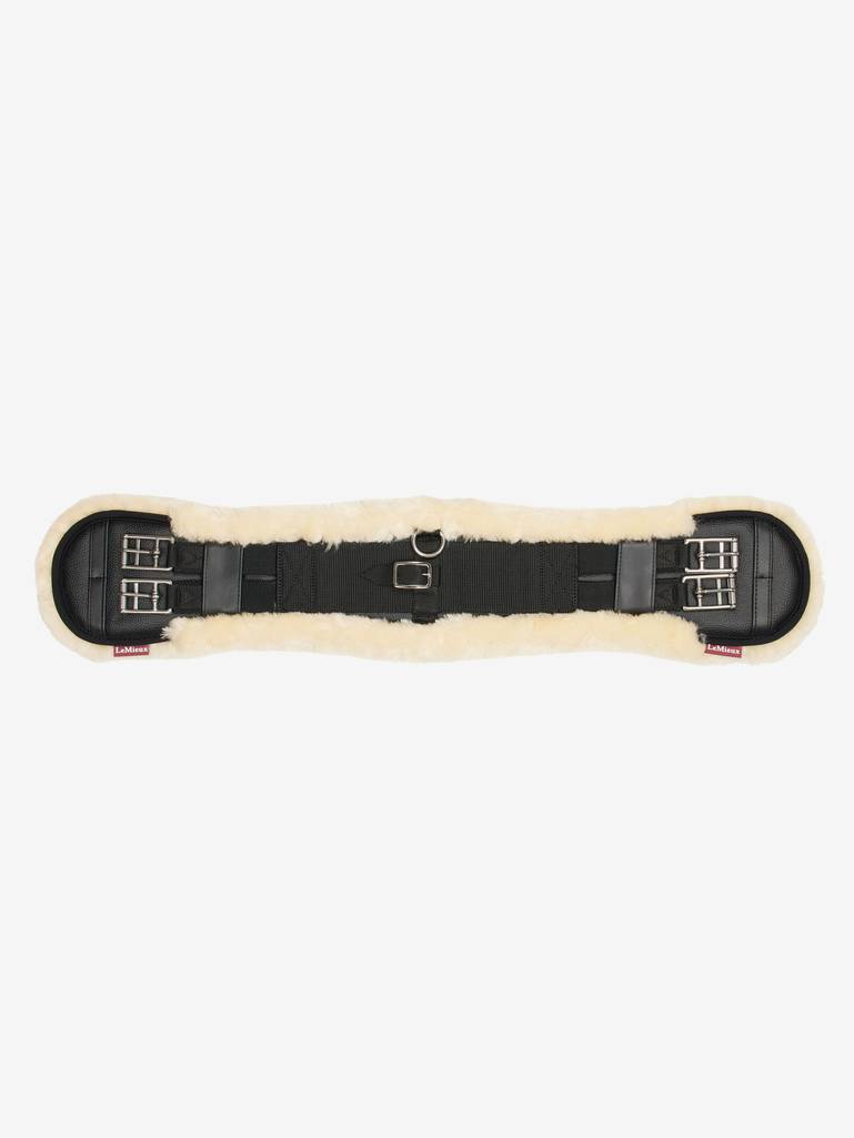 Dressage Girth LeMieux Lambswool Cover - Natural Wool/Black