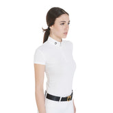 Equestro Women's Slim Fit Micro Perforated Competition Polo Shirt