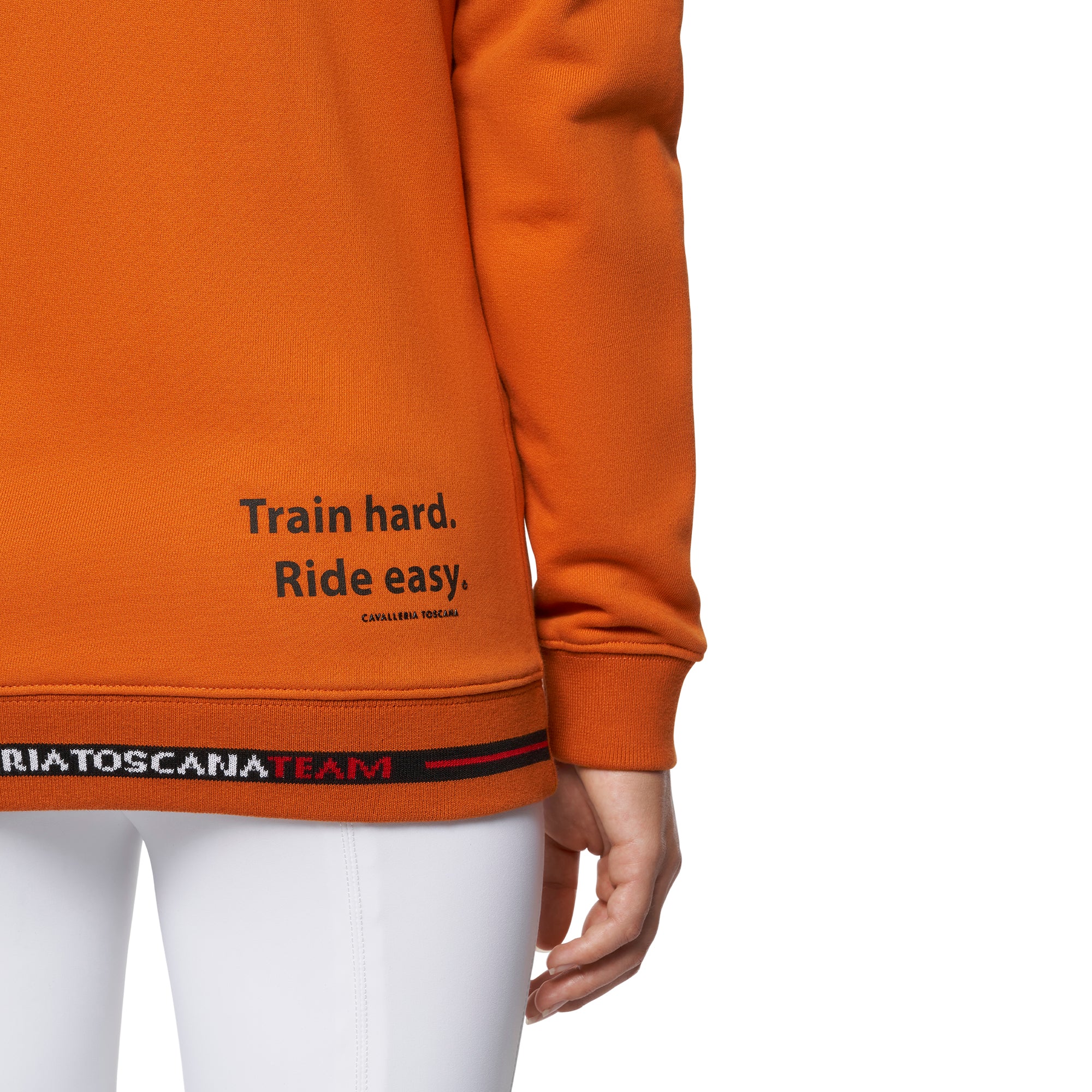 Cavalleria Toscana Girl's "Train Hard. Ride Easy" Hooded Zip - Orange