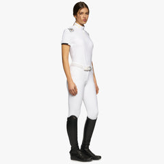 CT Women's R-Evo Epaulet S/S Zip Competition Polo White