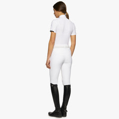 CT Women's R-Evo Epaulet S/S Zip Competition Polo White