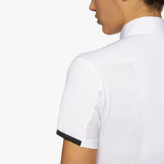 CT Women's R-Evo Epaulet S/S Zip Competition Polo White