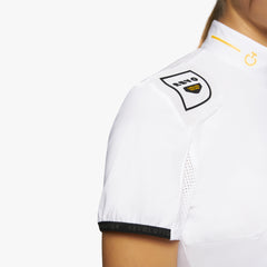 CT Women's R-Evo Epaulet S/S Zip Competition Polo White