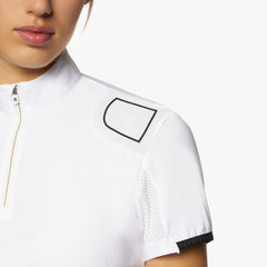 CT Women's R-Evo Epaulet S/S Zip Competition Polo White