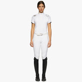 CT Women's R-Evo Epaulet S/S Zip Competition Polo White