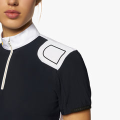 CT Women's R-Evo Epaulet S/S Zip Competition Polo Navy