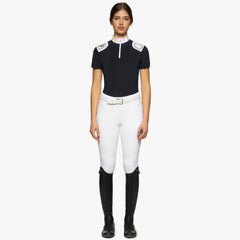 CT Women's R-Evo Epaulet S/S Zip Competition Polo Navy