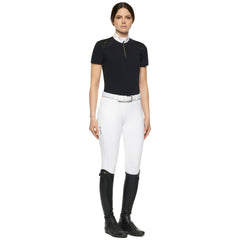 CT Women's R-Evo Epaulet S/S Zip Competition Polo Black