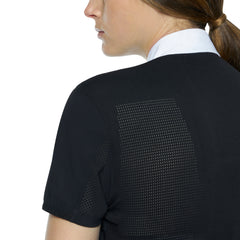 CT Women's R-Evo Epaulet S/S Zip Competition Polo Black