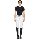 CT Women's R-Evo Epaulet S/S Zip Competition Polo Black