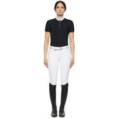 CT Women's R-Evo Epaulet S/S Zip Competition Polo Black
