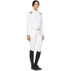 CT Womens R-Evo Epaulet L/S Zip Polo - White