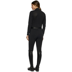 CT Women's R-Evo Epaulet L/S Zip Polo Black