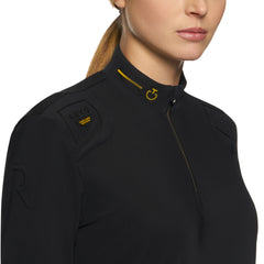 CT Women's R-Evo Epaulet L/S Zip Polo Black