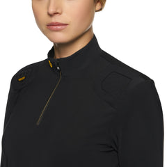 CT Women's R-Evo Epaulet L/S Zip Polo Black