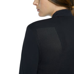 CT Women's R-Evo Epaulet L/S Zip Polo Black