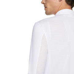 Mens R-Evo Epaulet L/S Zip Competition Polo White