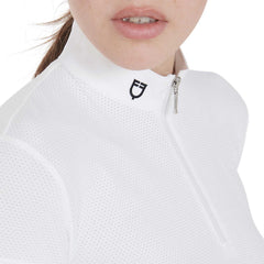 Equestro Women's Slim Fit Micro Perforated Competition Polo Shirt