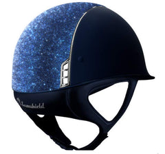 Blue Shadowmatt Crystal Fabric Blue Top Chrome Trim w/ 255 Swarovski Crystals Chrome Blazon